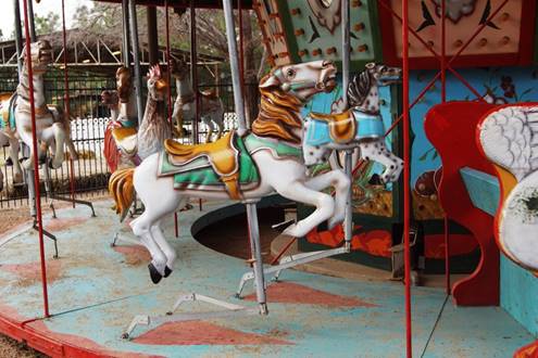 A close up of a carousel

Description automatically generated