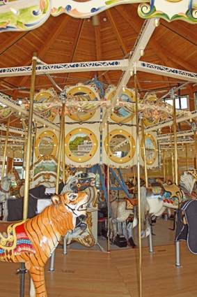 A picture containing carousel, floor, ride, indoor

Description automatically generated