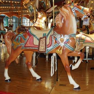 A carousel horse

Description automatically generated