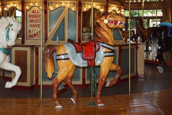 A horse on a merry go round

Description automatically generated