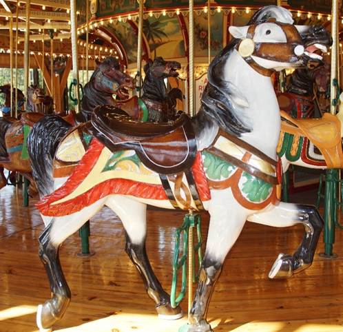 A close up of a carousel

Description generated with very high confidence