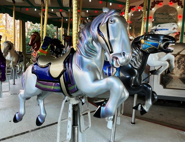 A group of horses on a merry go round

AI-generated content may be incorrect.