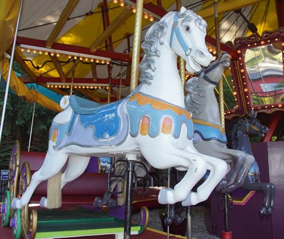 A picture containing floor, carousel, indoor, dog
Description automatically generated