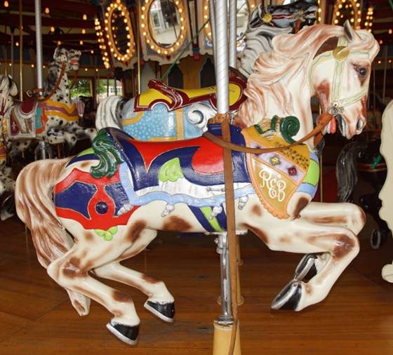 A close up of a carousel
Description automatically generated