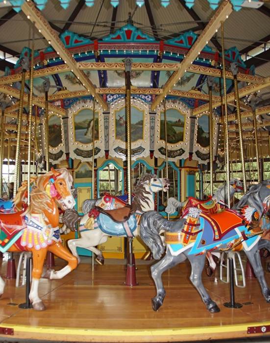 A close up of a carousel
Description automatically generated