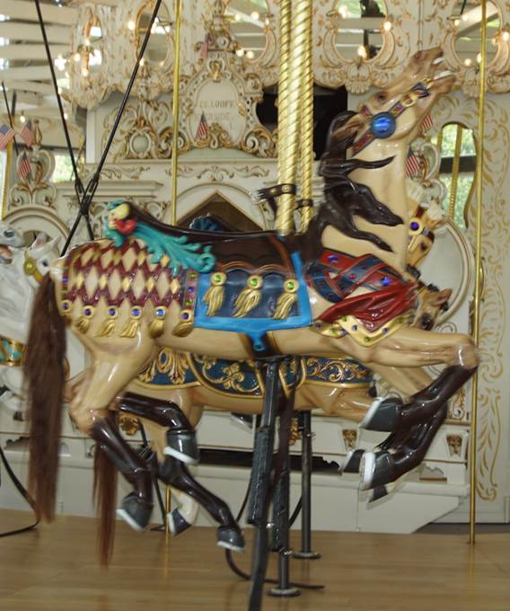 A close up of a carousel
Description automatically generated